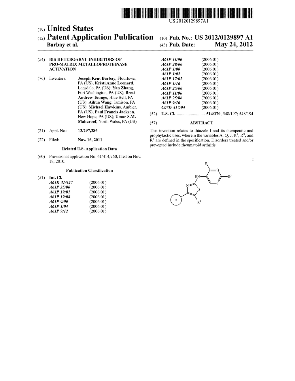 BIS HETEROARYL INHIBITORS OF PRO-MATRIX METALLOPROTEINASE ACTIVATION - diagram, schematic, and image 01