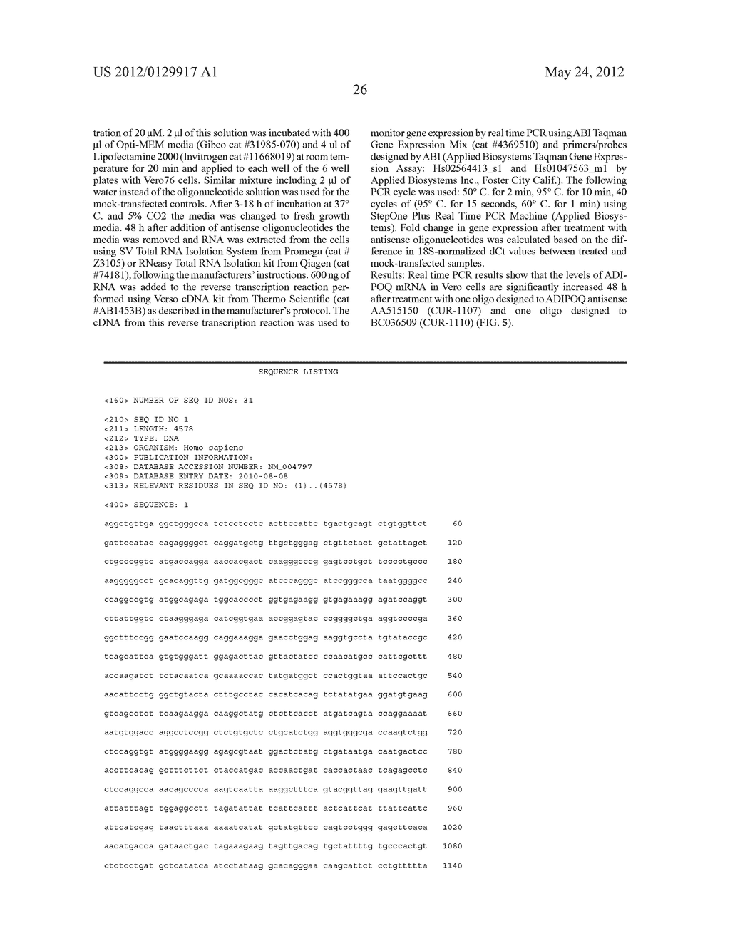 TREATMENT OF ADIPONECTIN (ADIPOQ) RELATED DISEASES BY INHIBITION OF     NATURAL ANTISENSE TRANSCRIPT TO AN ADIPONECTIN (ADIPOQ) - diagram, schematic, and image 36