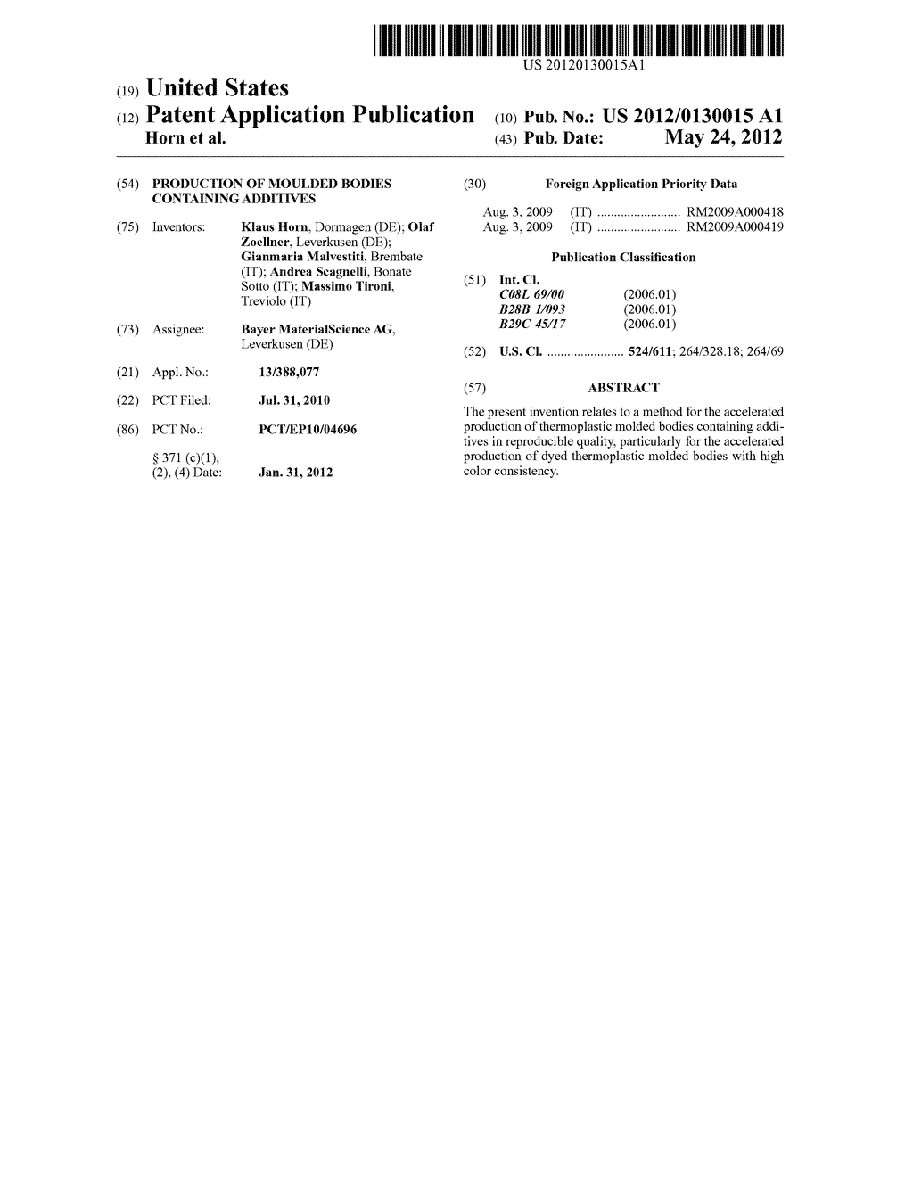 PRODUCTION OF MOULDED BODIES CONTAINING ADDITIVES - diagram, schematic, and image 01