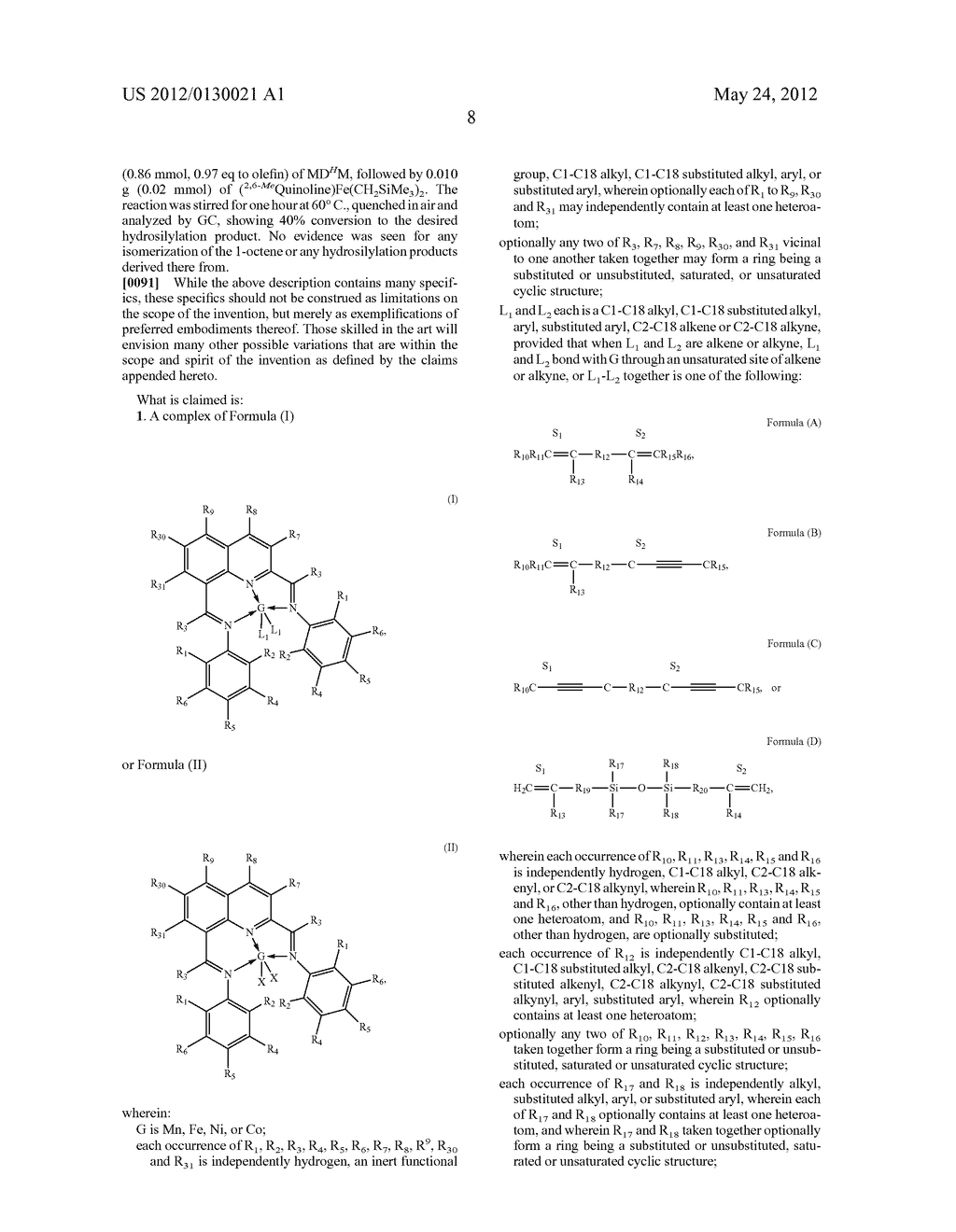 NON-PRECIOUS METAL-CONTAINING 2,8-BIS(IMINO)QUINOLINE COMPLEXES AND THEIR     USE AS HYDROSILYLATION CATALYSTS - diagram, schematic, and image 09