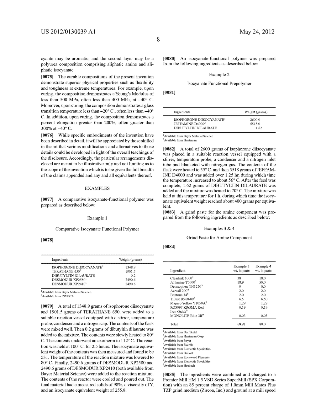 CURABLE COMPOSITIONS THAT FORM A POLYUREA DEMONSTRATING ELONGATION     PROPERTIES OVER A LARGE TEMPERATURE RANGE - diagram, schematic, and image 09