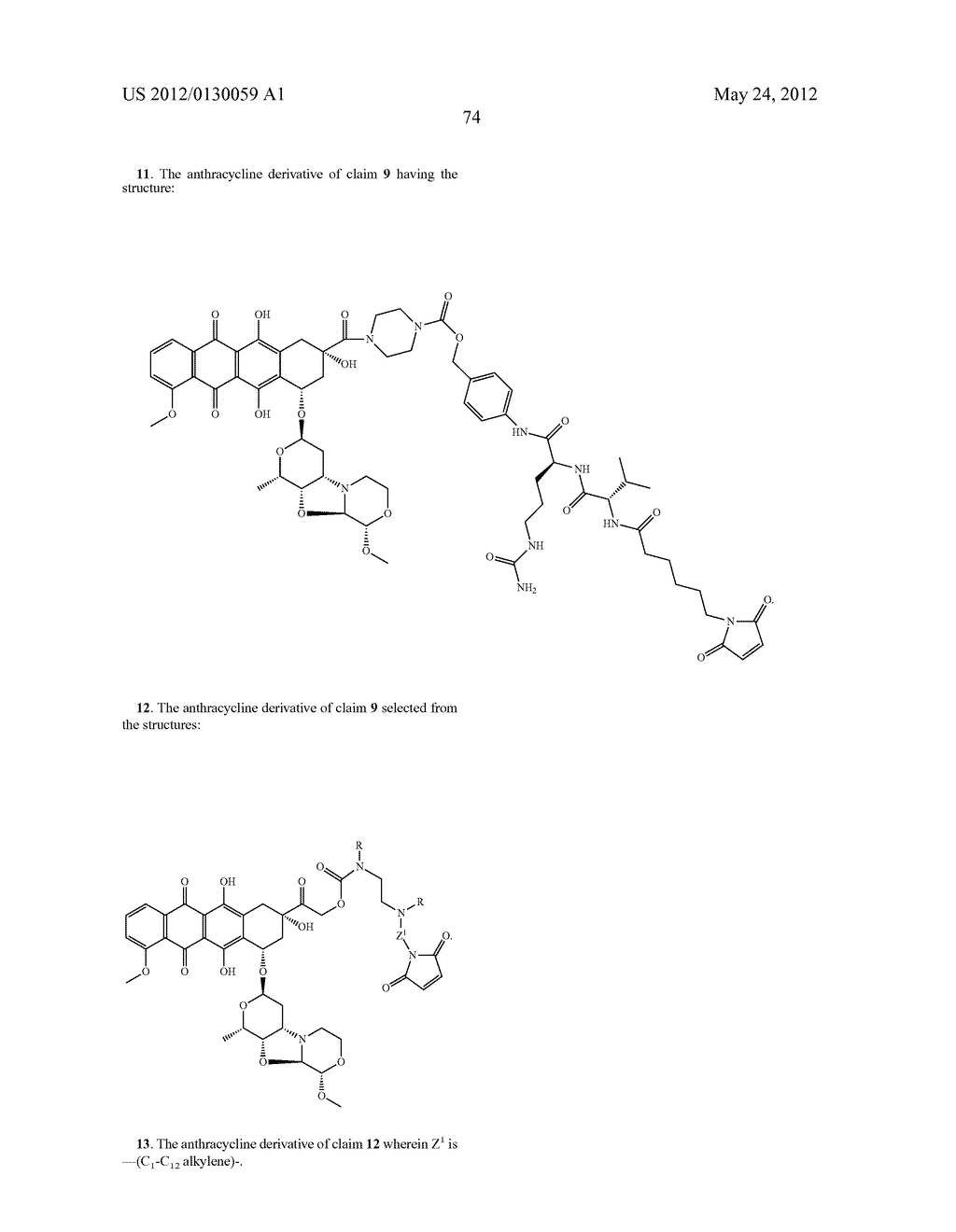 ANTHRACYCLINE DERIVATIVE CONJUGATES, PROCESS FOR THEIR PREPARATION AND     THEIR USE AS ANTITUMOR COMPOUNDS - diagram, schematic, and image 101