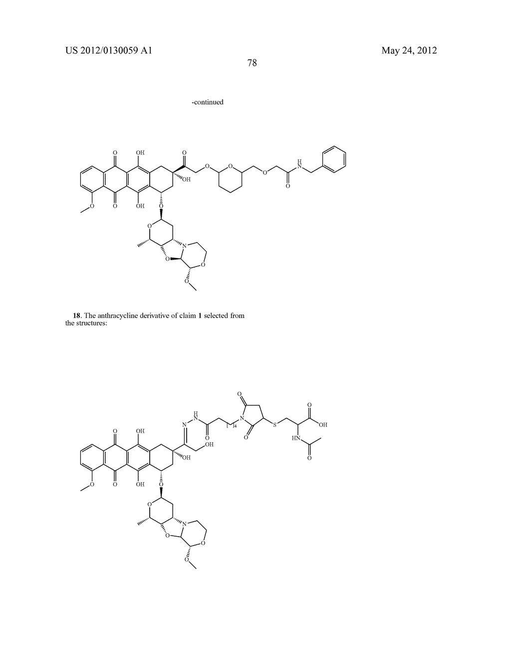 ANTHRACYCLINE DERIVATIVE CONJUGATES, PROCESS FOR THEIR PREPARATION AND     THEIR USE AS ANTITUMOR COMPOUNDS - diagram, schematic, and image 105