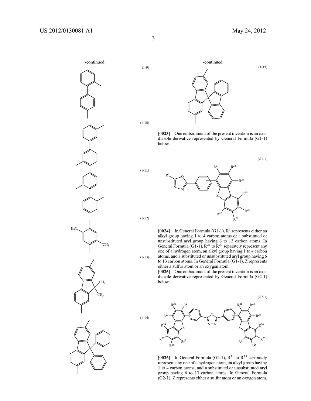 Oxadiazole Derivative, and Light-Emitting Element, Light-Emitting Device,     Electronic Device, and Lighting Device Using the Oxadiazole Derivative - diagram, schematic, and image 27