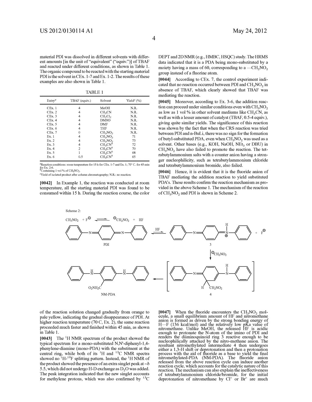 METHOD FOR DIRECT FUNCTIONALIZATION OF POLYANILINE AND OTHER MOLECULES     HAVING DIIMINOQUINOID RING VIA C-C BOND FORMATION, AND PRODUCT YIELDED     THEREWITH - diagram, schematic, and image 05