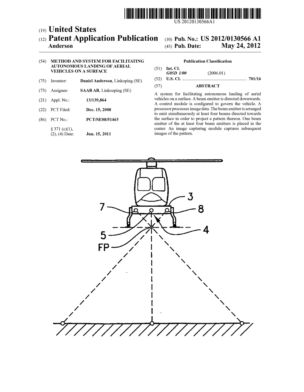 METHOD AND SYSTEM FOR FACILITATING AUTONOMOUS LANDING OF AERIAL VEHICLES     ON A SURFACE - diagram, schematic, and image 01
