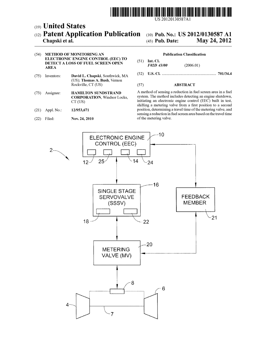 METHOD OF MONITORING AN ELECTRONIC ENGINE CONTROL (EEC) TO DETECT A LOSS     OF FUEL SCREEN OPEN AREA - diagram, schematic, and image 01
