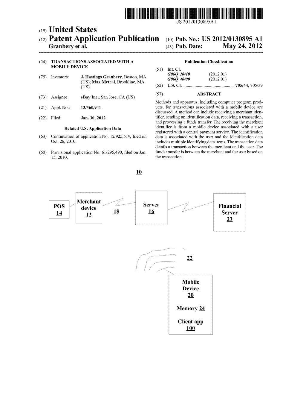 TRANSACTIONS ASSOCIATED WITH A MOBILE DEVICE - diagram, schematic, and image 01