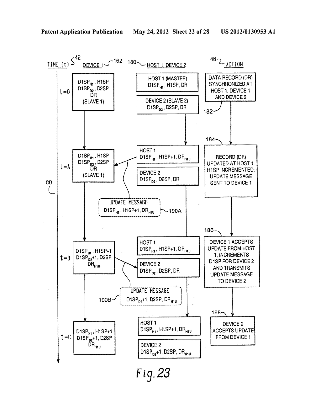 SYSTEM AND METHOD FOR SYNCHRONIZING DATA RECORDS BETWEEN MULTIPLE     DATABASES - diagram, schematic, and image 23