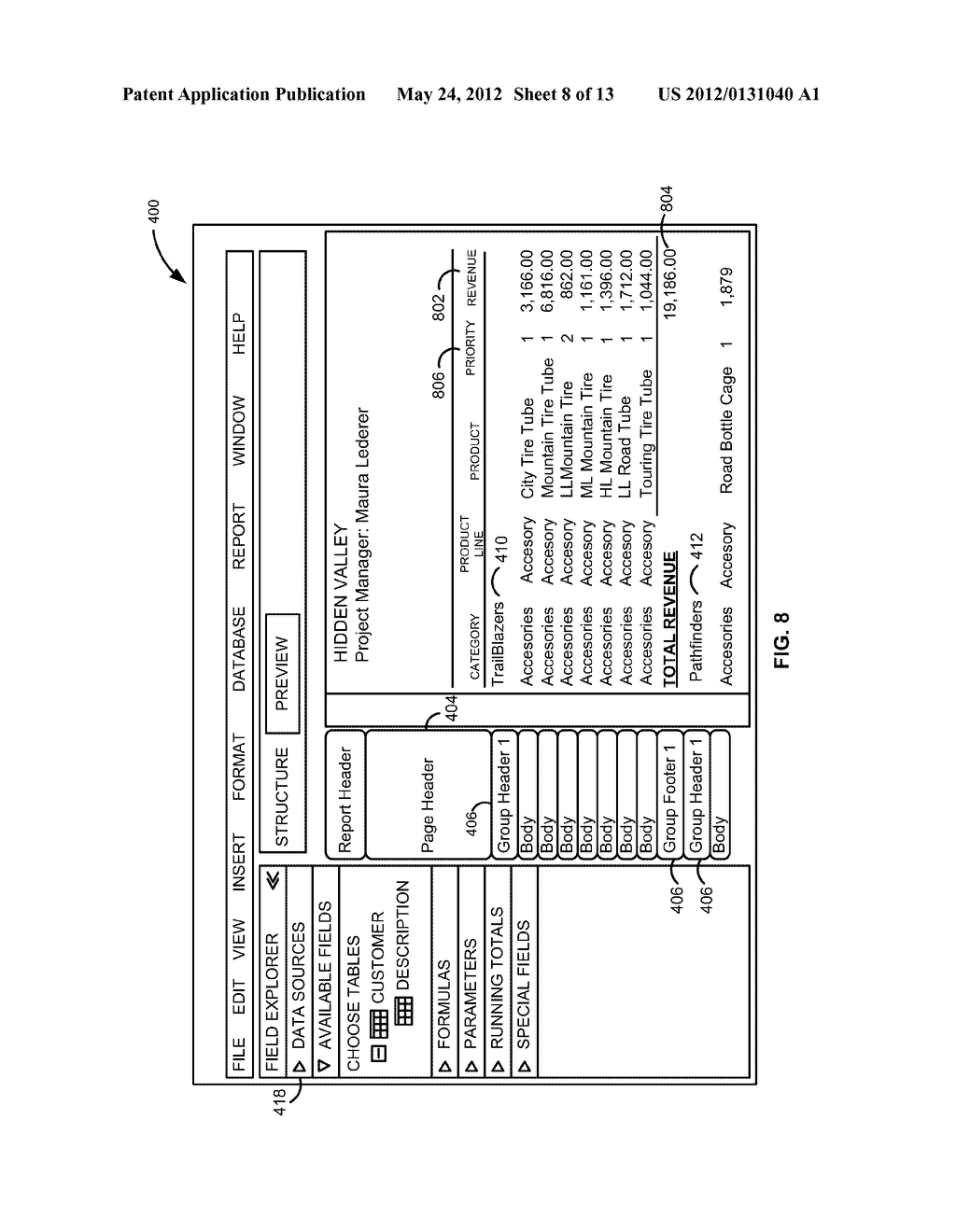 DETECTION AND DISPLAY OF SEMANTIC ERRORS IN A REPORTING TOOL - diagram, schematic, and image 09