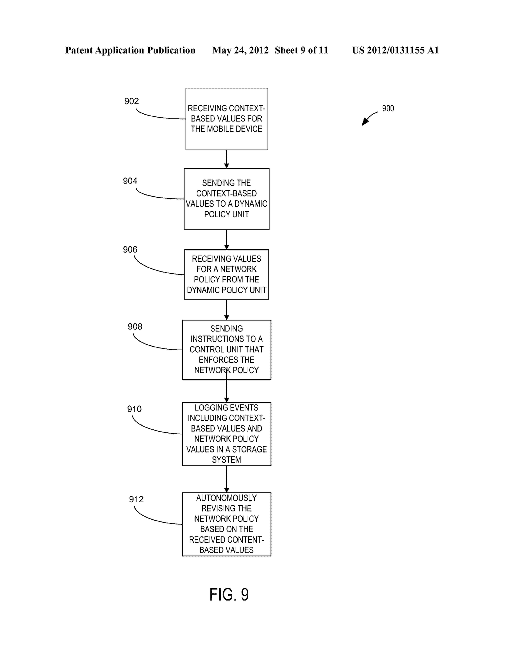 CONTEXT-BASED DYNAMIC POLICY SYSTEM FOR MOBILE DEVICES AND SUPPORTING     NETWORK INFRASTRUCTURE - diagram, schematic, and image 10