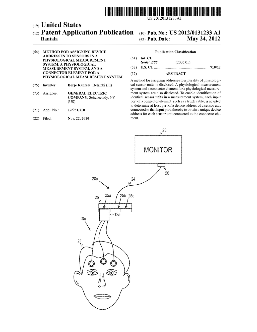 METHOD FOR ASSIGNING DEVICE ADDRESSES TO SENSORS IN A PHYSIOLOGICAL     MEASUREMENT SYSTEM, A PHYSIOLOGICAL MEASUREMENT SYSTEM, AND A CONNECTOR     ELEMENT FOR A PHYSIOLOGICAL MEASUREMENT SYSTEM - diagram, schematic, and image 01