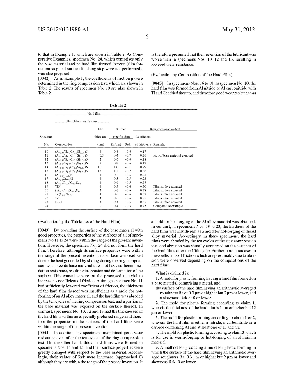 MOLD FOR PLASTIC FORMING AND A METHOD FOR PRODUCING THE SAME, AND METHOD     FOR FORGING ALUMINUM MATERIAL - diagram, schematic, and image 08