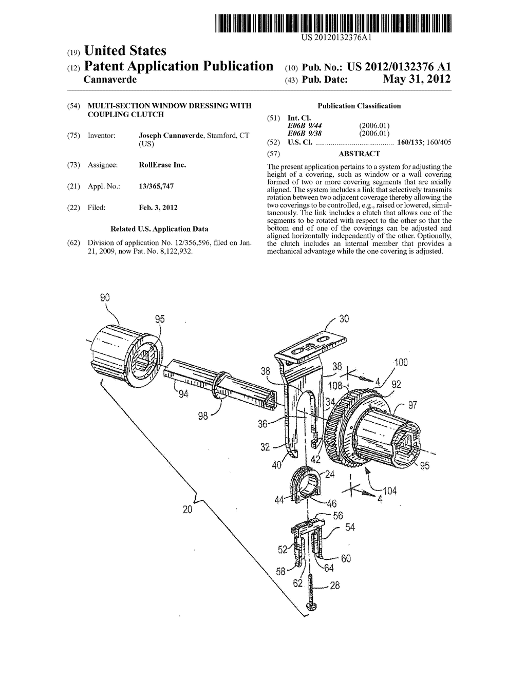 MULTI-SECTION WINDOW DRESSING WITH COUPLING CLUTCH - diagram, schematic, and image 01