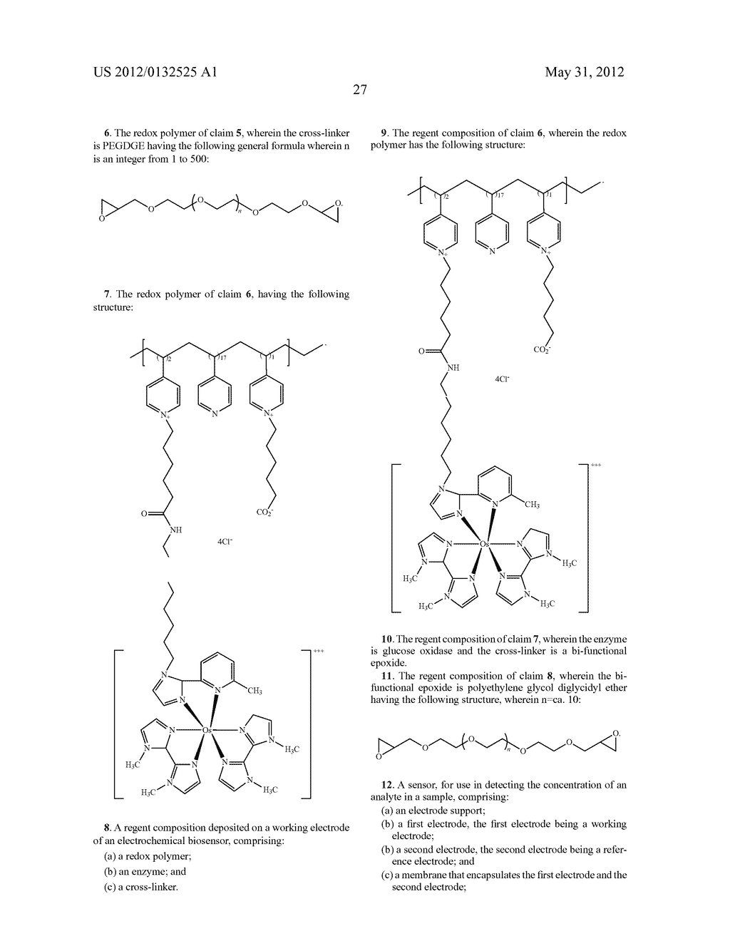 REDOX POLYMERS FOR USE IN ANALYTE MONITORING - diagram, schematic, and image 33