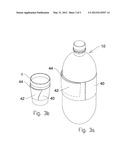 Container with label and secondary item compartment diagram and image