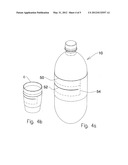 Container with label and secondary item compartment diagram and image