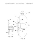 Container with label and secondary item compartment diagram and image