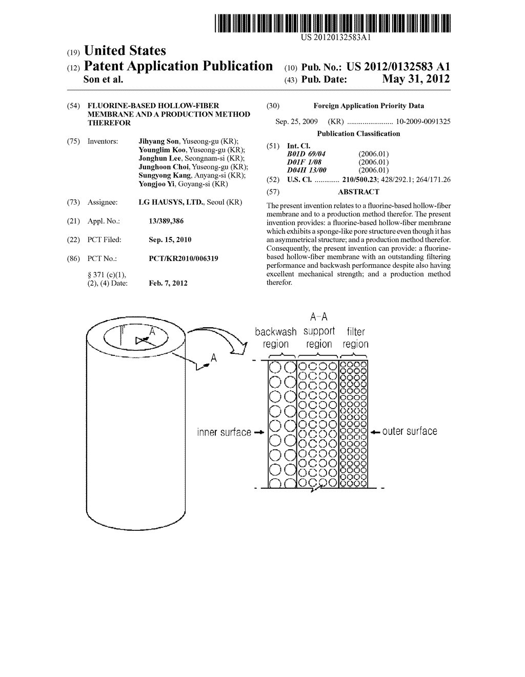 FLUORINE-BASED HOLLOW-FIBER MEMBRANE AND A PRODUCTION METHOD THEREFOR - diagram, schematic, and image 01