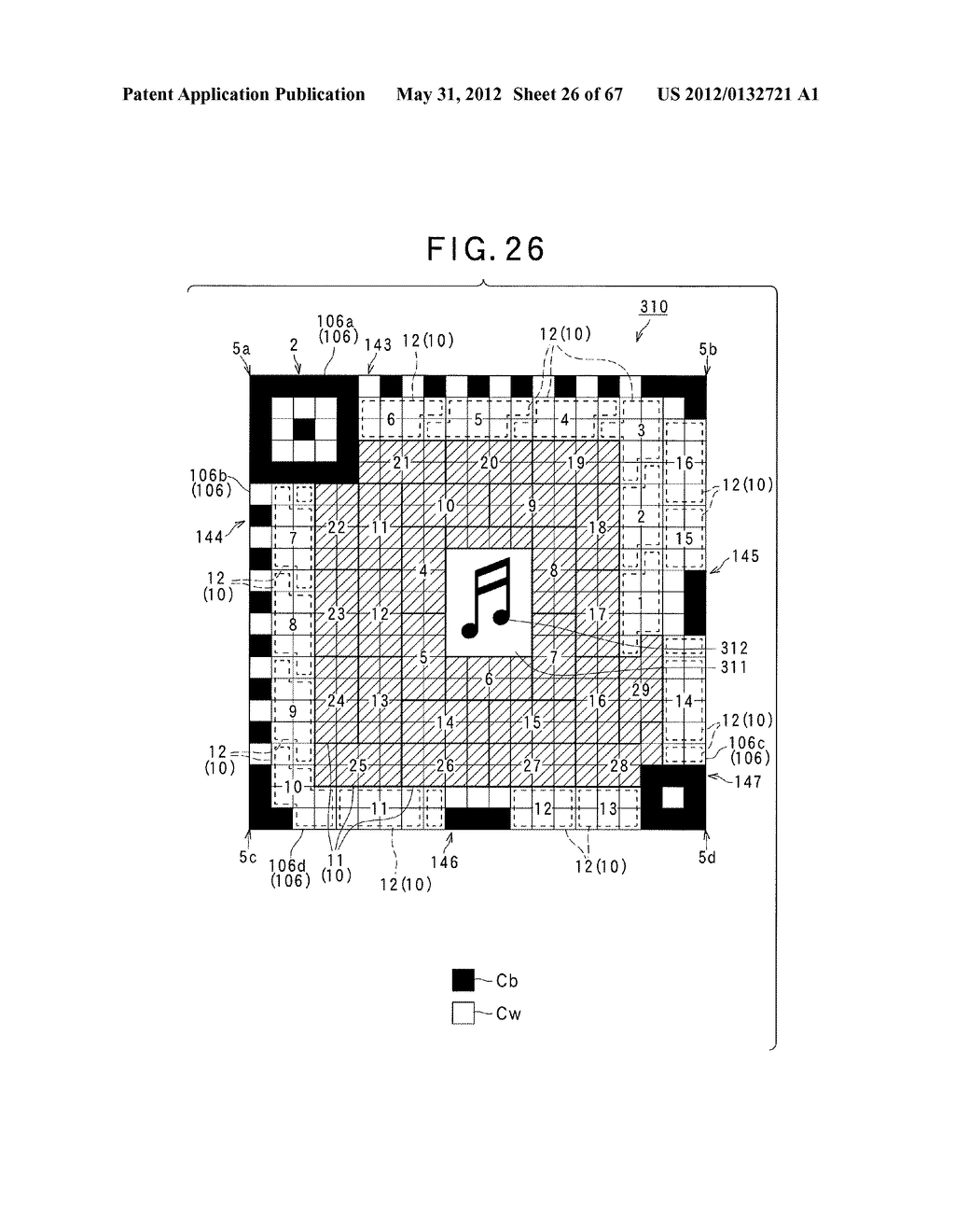 TWO-DIMENSIONAL CODE HAVING RECTANGULAR REGION PROVIDED WITH SPECIFIC     PATTERNS FOR SPECIFY CELL POSITIONS AND DISTINCTION FROM BACKGROUND - diagram, schematic, and image 27