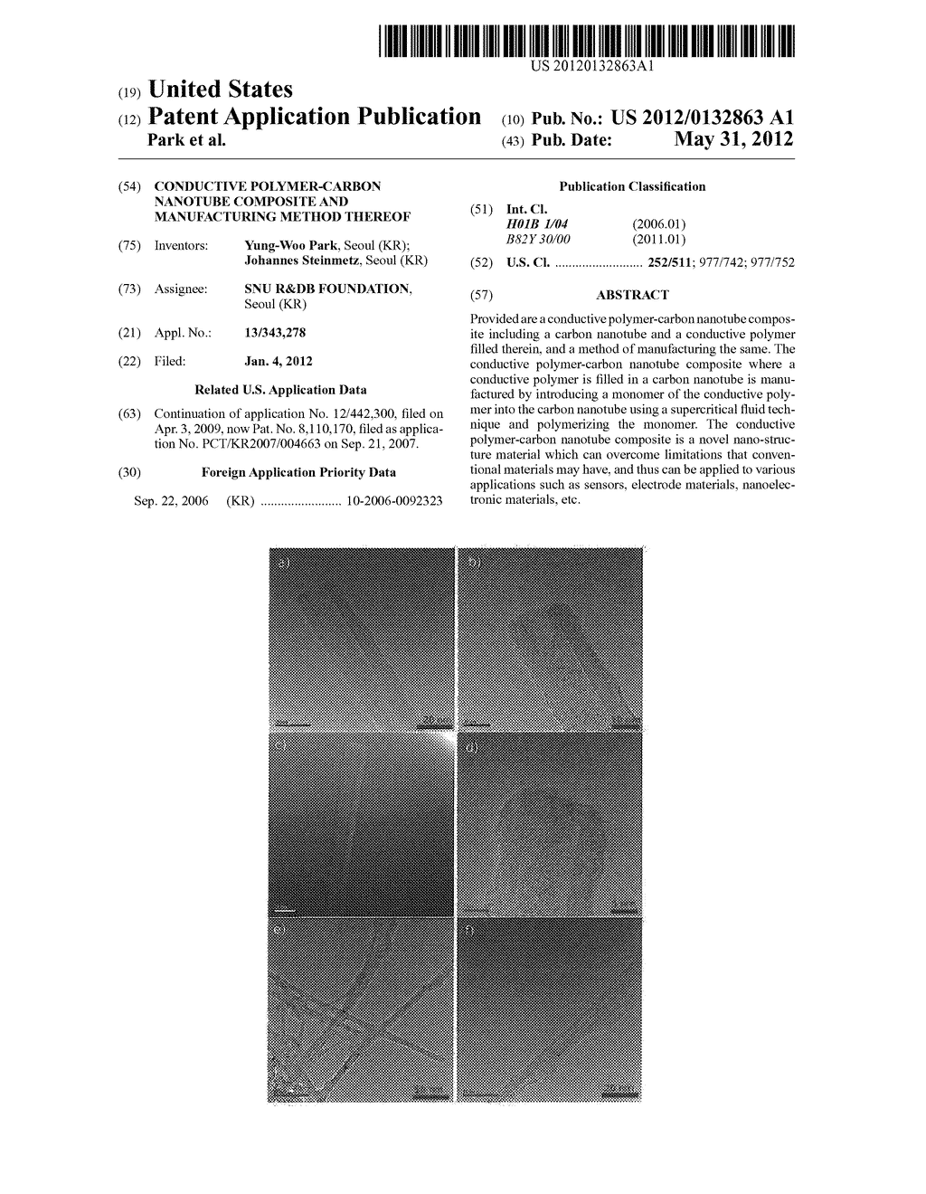 CONDUCTIVE POLYMER-CARBON NANOTUBE COMPOSITE AND MANUFACTURING METHOD     THEREOF - diagram, schematic, and image 01