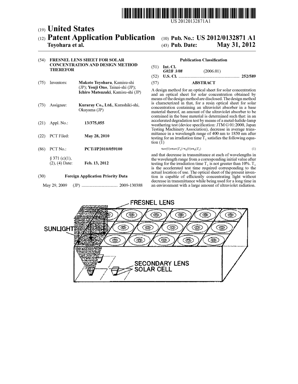 FRESNEL LENS SHEET FOR SOLAR CONCENTRATION AND DESIGN METHOD THEREFOR - diagram, schematic, and image 01