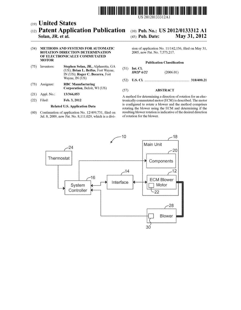 METHODS AND SYSTEMS FOR AUTOMATIC ROTATION DIRECTION DETERMINATION OF     ELECTRONICALLY COMMUTATED MOTOR - diagram, schematic, and image 01