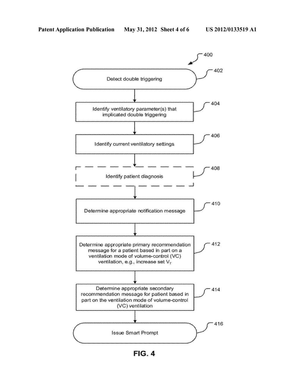 Ventilator-Initiated Prompt Regarding Detection Of Double Triggering     During A Volume-Control Breath Type - diagram, schematic, and image 05