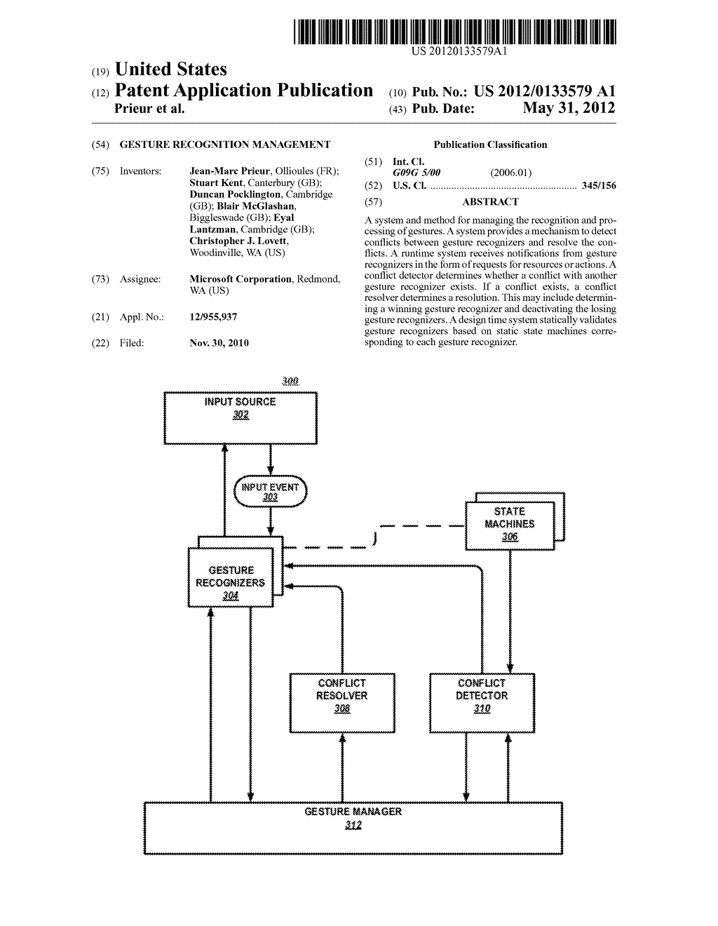 GESTURE RECOGNITION MANAGEMENT - diagram, schematic, and image 01