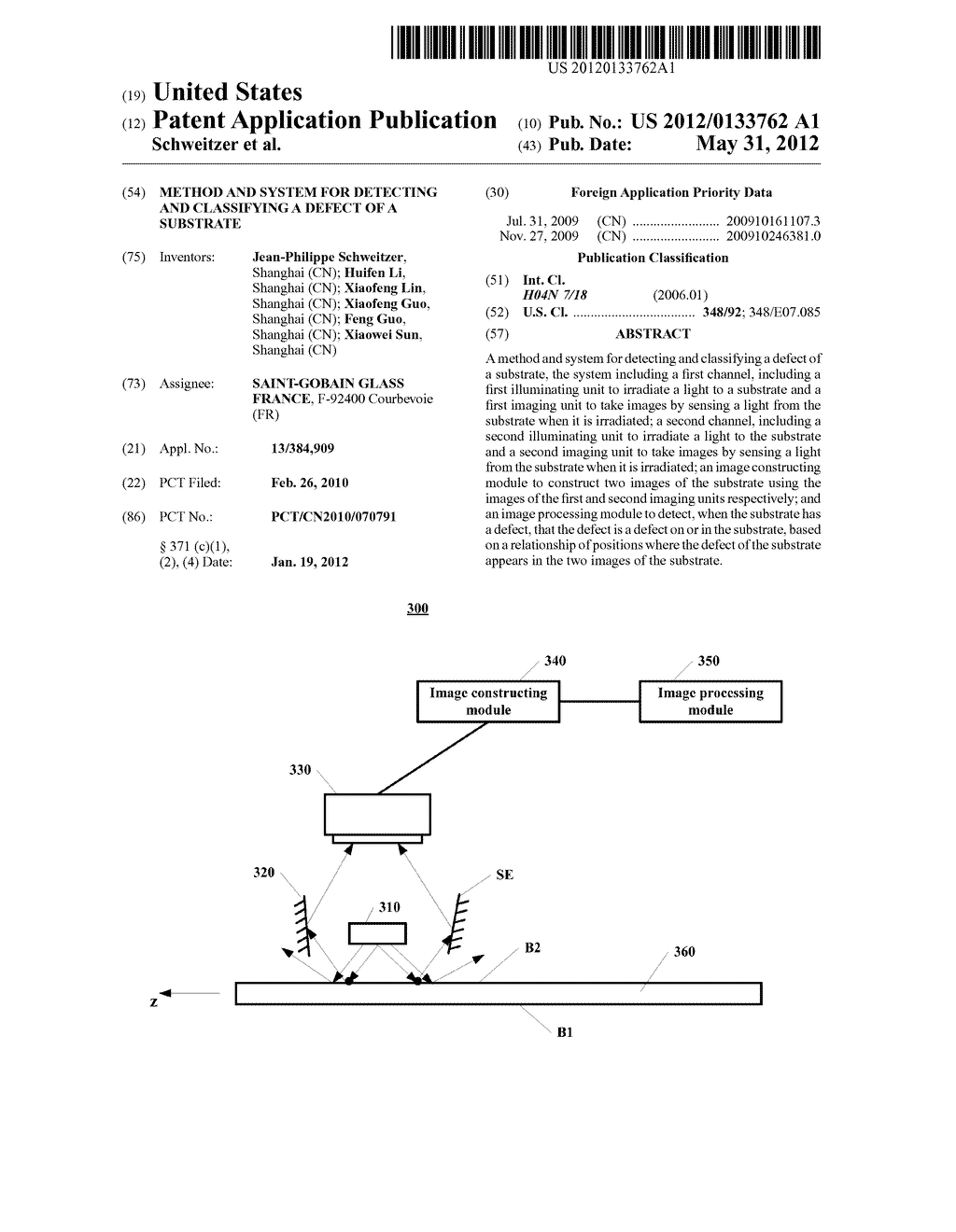 METHOD AND SYSTEM FOR DETECTING AND CLASSIFYING A DEFECT OF A SUBSTRATE - diagram, schematic, and image 01