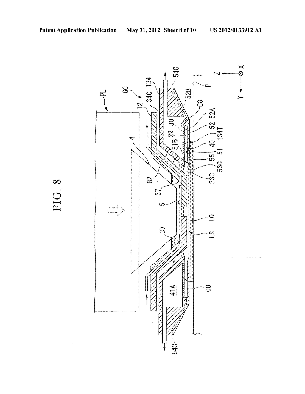 LIQUID RECOVERY SYSTEM, IMMERSION EXPOSURE APPARATUS, IMMERSION EXPOSING     METHOD, AND DEVICE FABRICATING METHOD - diagram, schematic, and image 09