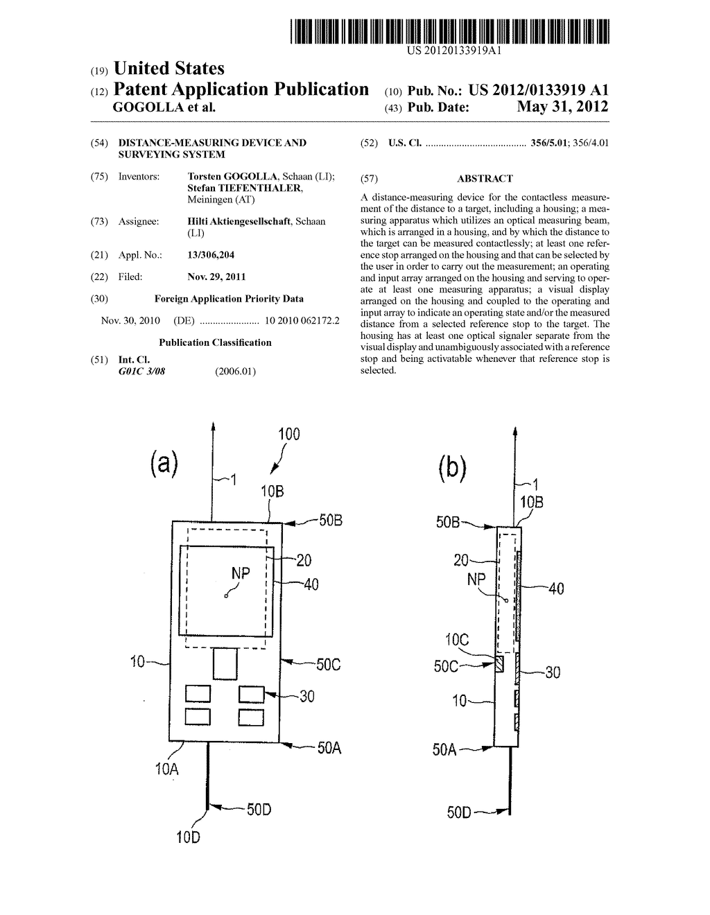 DISTANCE-MEASURING DEVICE AND SURVEYING SYSTEM - diagram, schematic, and image 01