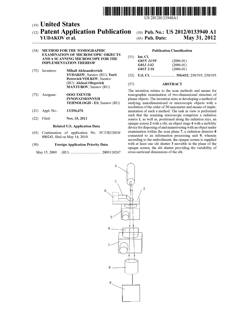 METHOD FOR THE TOMOGRAPHIC EXAMINATION OF MICROSCOPIC OBJECTS AND A     SCANNING MICROSCOPE FOR THE IMPLEMENTATION THEREOF - diagram, schematic, and image 01