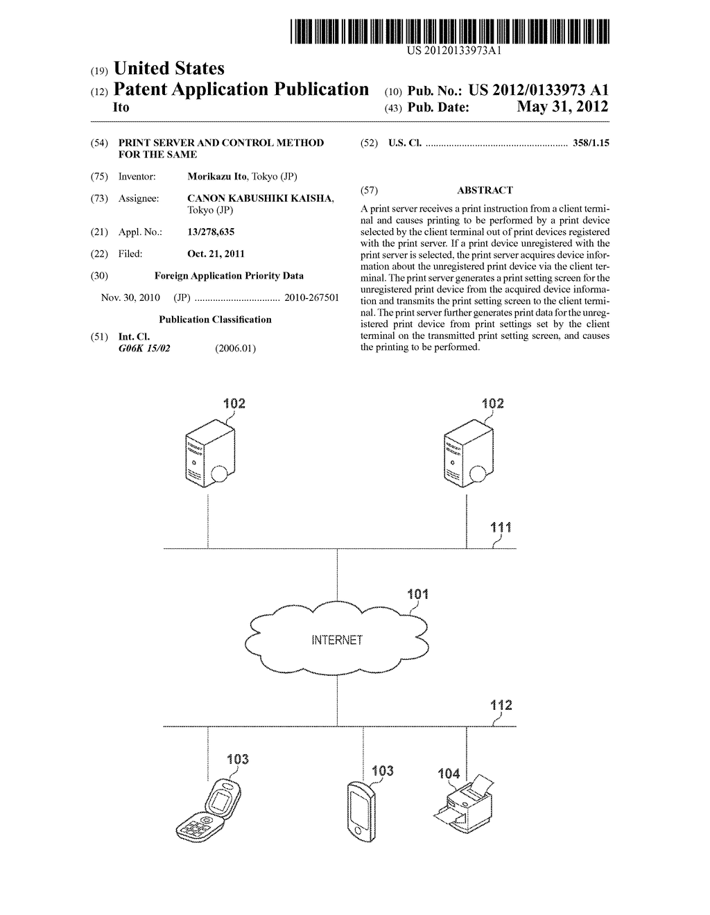 PRINT SERVER AND CONTROL METHOD FOR THE SAME - diagram, schematic, and image 01