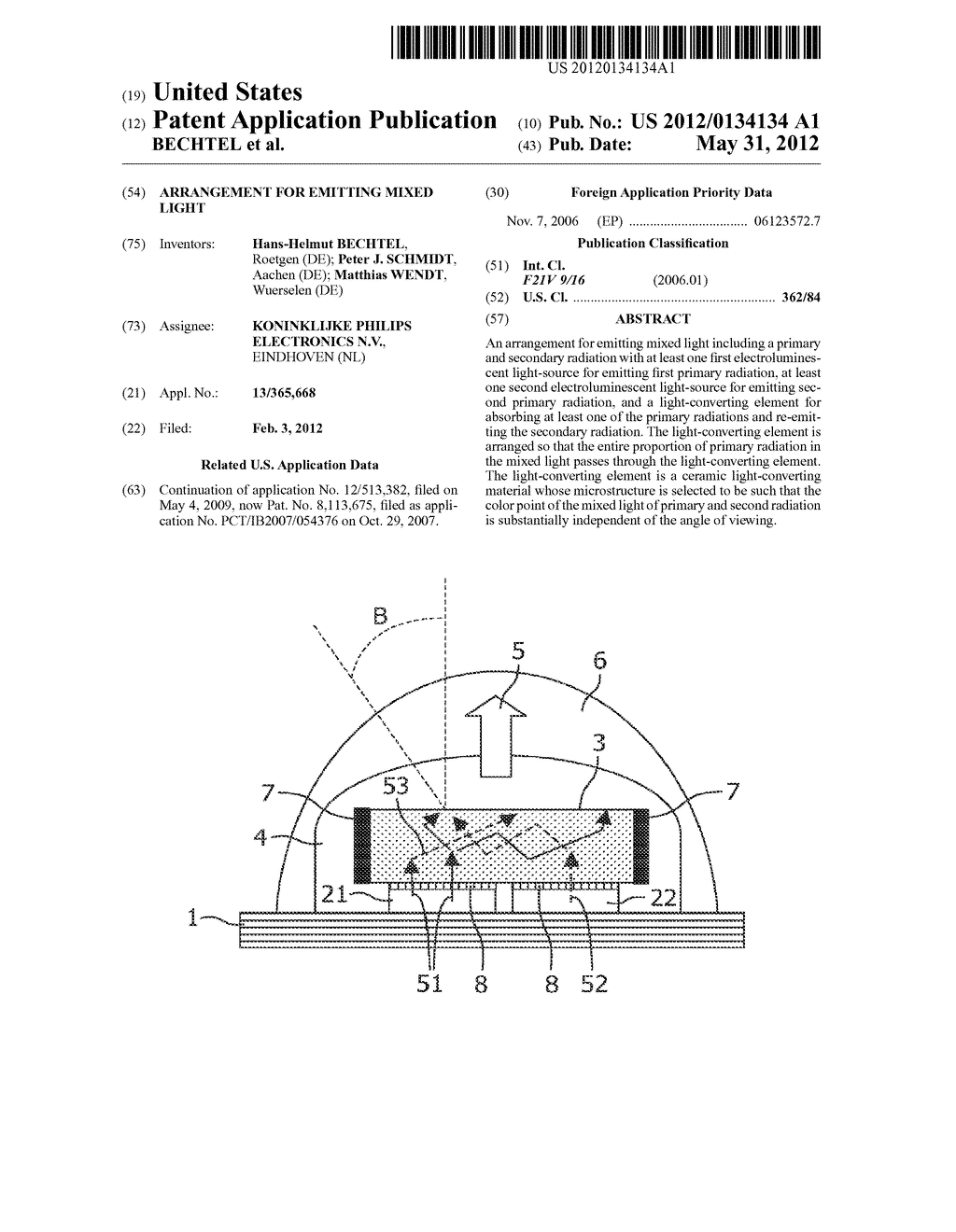 ARRANGEMENT FOR EMITTING MIXED LIGHT - diagram, schematic, and image 01