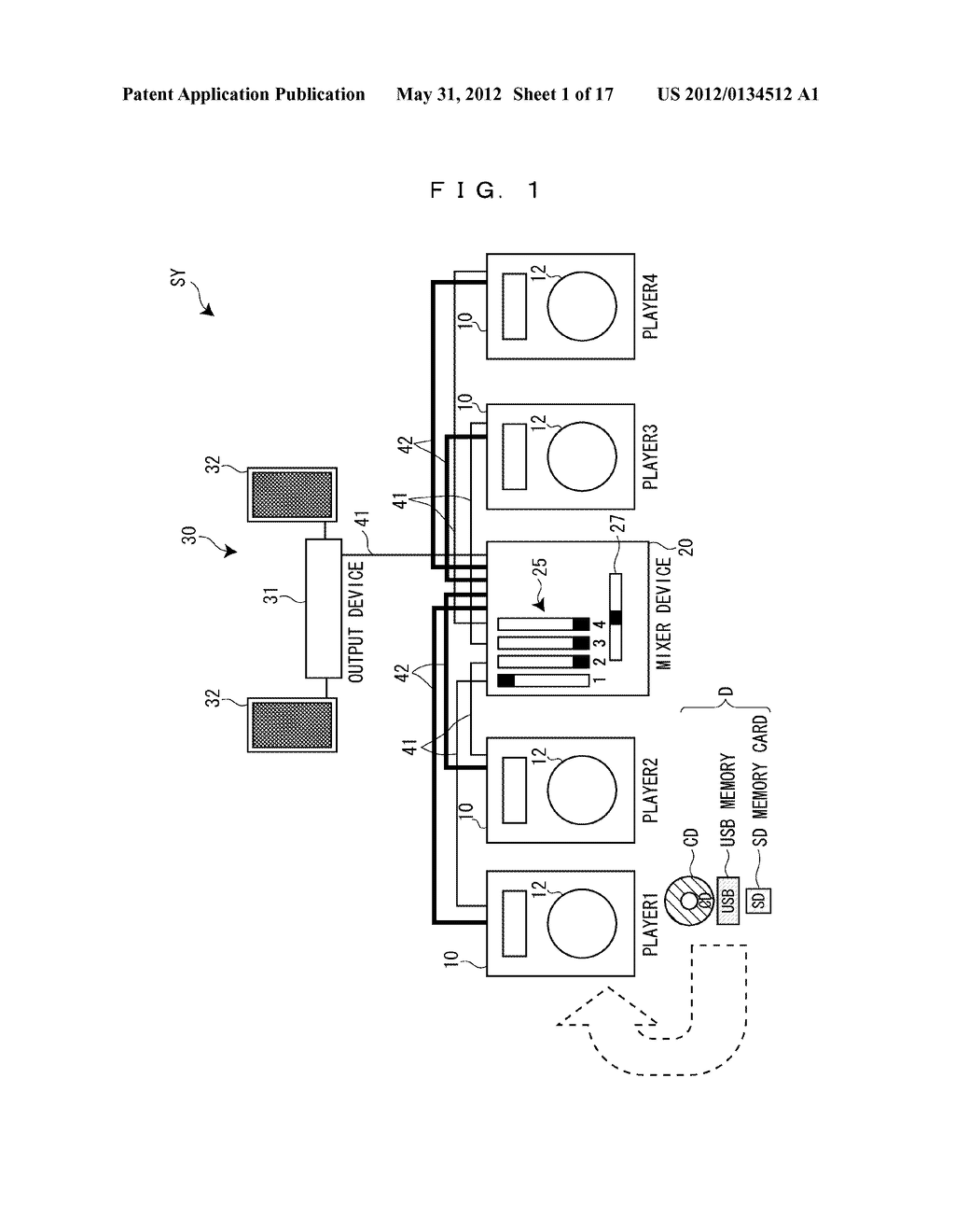 MIXER DEVICE, PLAYER, REPRODUCTION SYSTEM, METHOD OF CONTROLLING MIXER     DEVICE, METHOD OF CONTROLLING PLAYER AND PROGRAM - diagram, schematic, and image 02