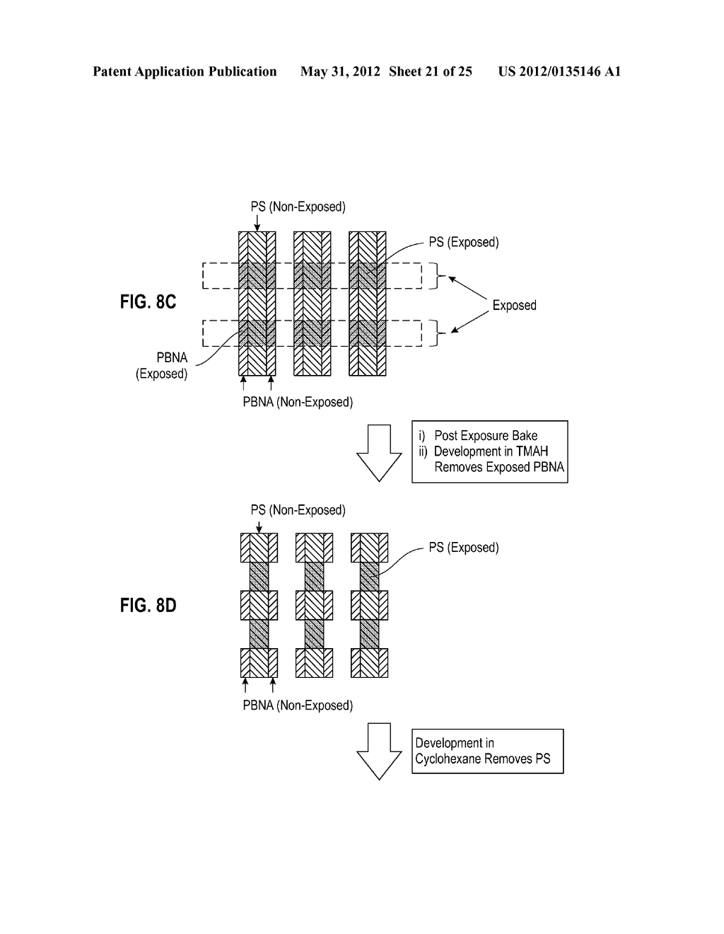 METHODS OF FORMING TOPOGRAPHICAL FEATURES USING SEGREGATING POLYMER     MIXTURES - diagram, schematic, and image 22