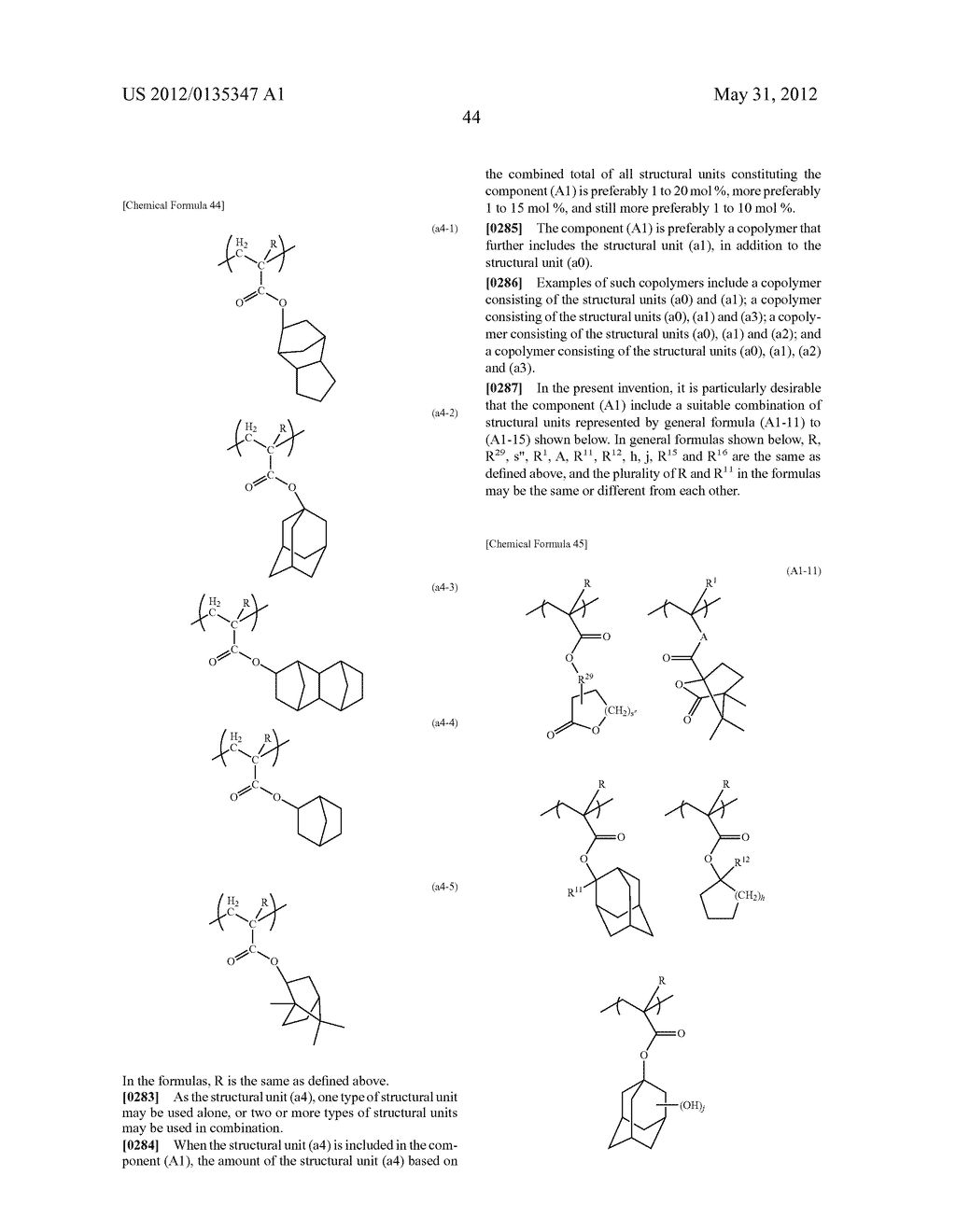 RESIST COMPOSITION, METHOD OF FORMING RESIST PATTERN, POLYMERIC COMPOUND     AND COMPOUND - diagram, schematic, and image 45