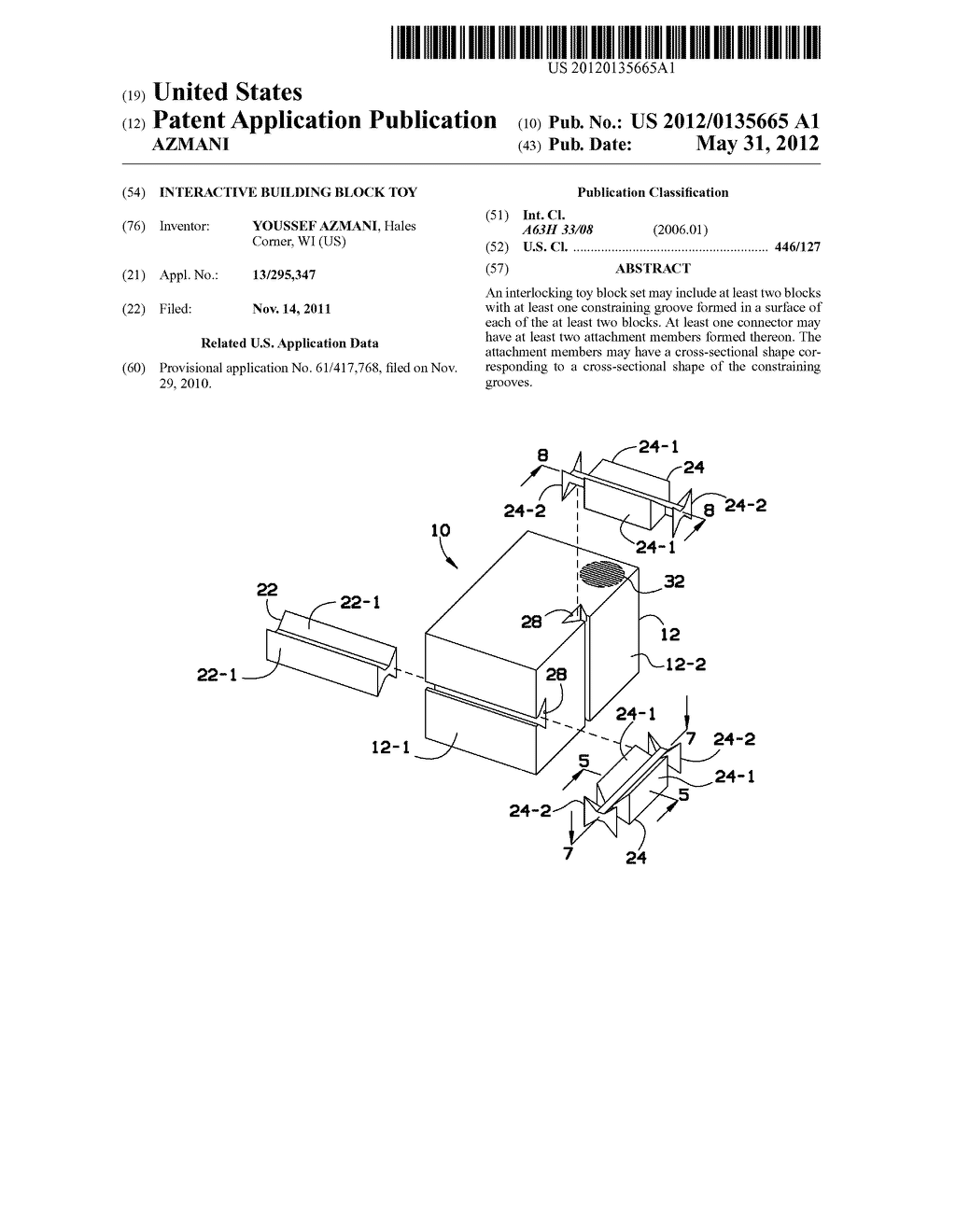 INTERACTIVE BUILDING BLOCK TOY - diagram, schematic, and image 01