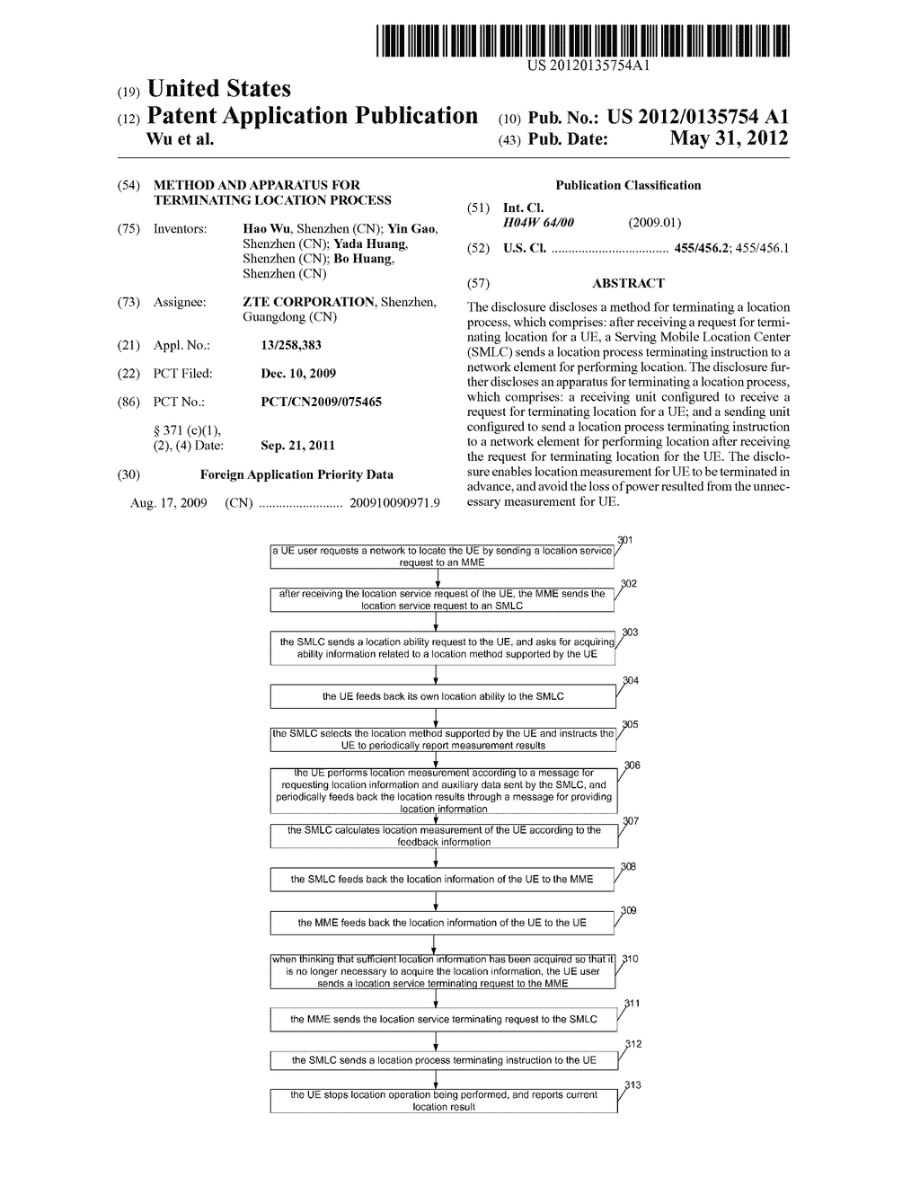 Method and apparatus for terminating location process - diagram, schematic, and image 01