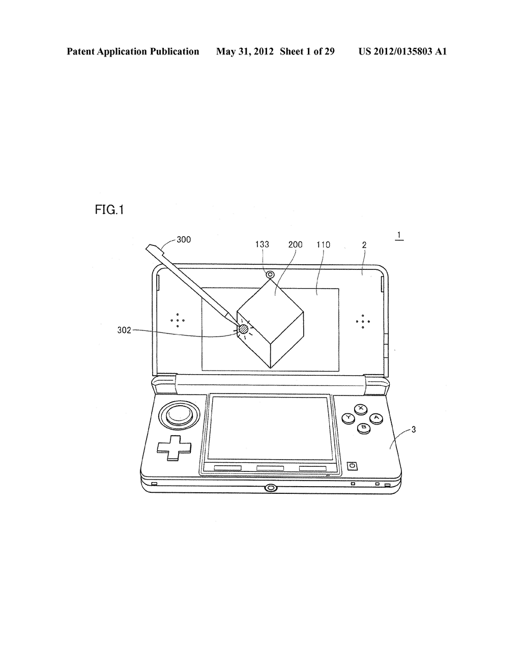 GAME DEVICE UTILIZING STEREOSCOPIC DISPLAY, METHOD OF PROVIDING GAME,     RECORDING MEDIUM STORING GAME PROGRAM, AND GAME SYSTEM - diagram, schematic, and image 02