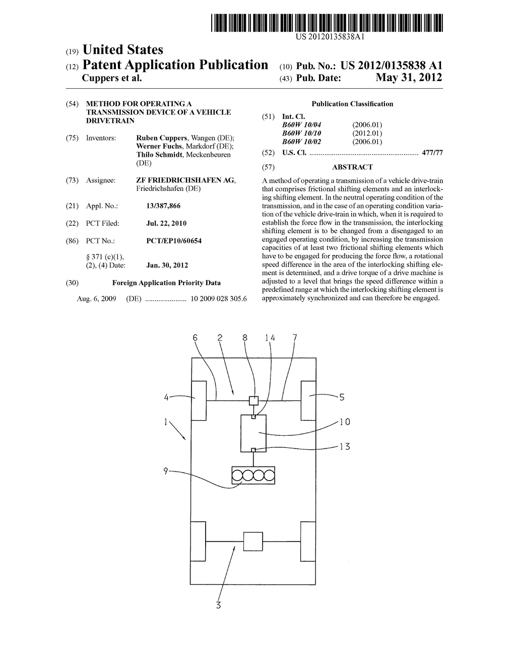 METHOD FOR OPERATING A TRANSMISSION DEVICE OF A VEHICLE DRIVETRAIN - diagram, schematic, and image 01