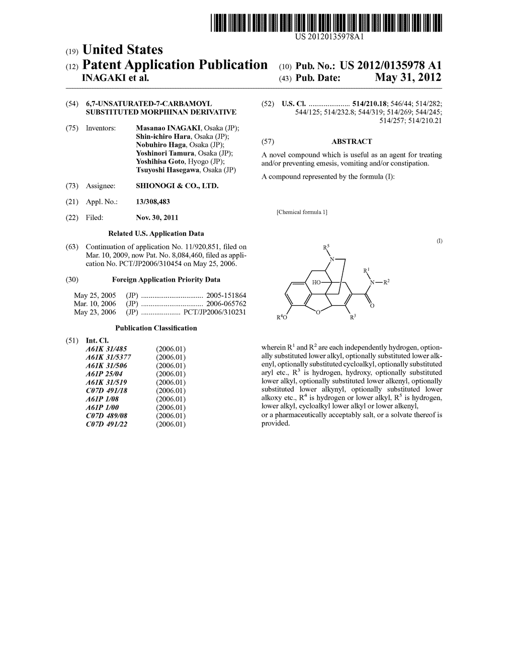 6,7-UNSATURATED-7-CARBAMOYL SUBSTITUTED MORPHINAN DERIVATIVE - diagram, schematic, and image 01