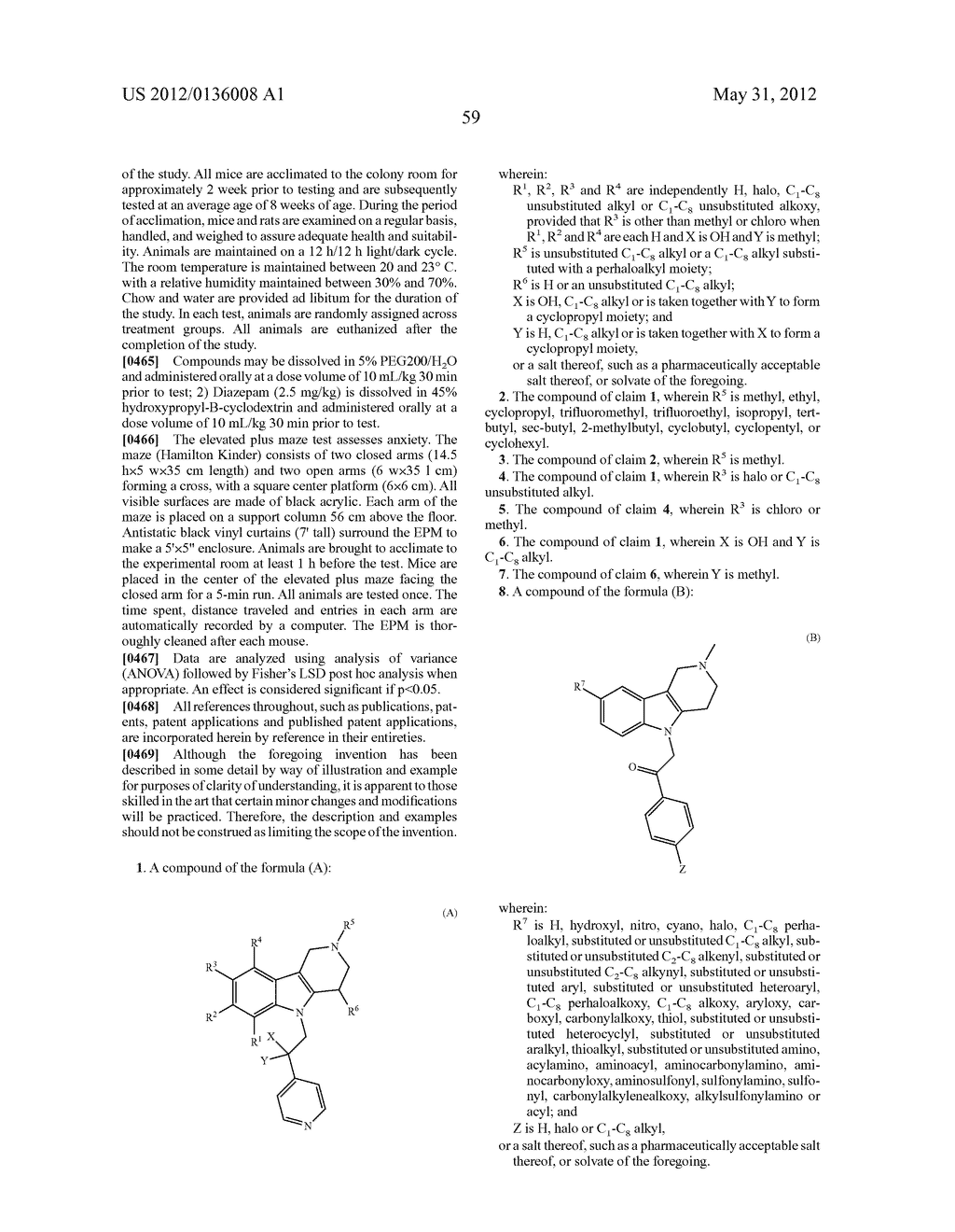 PYRIDO[4,3-B]INDOLES AND METHODS OF USE - diagram, schematic, and image 60