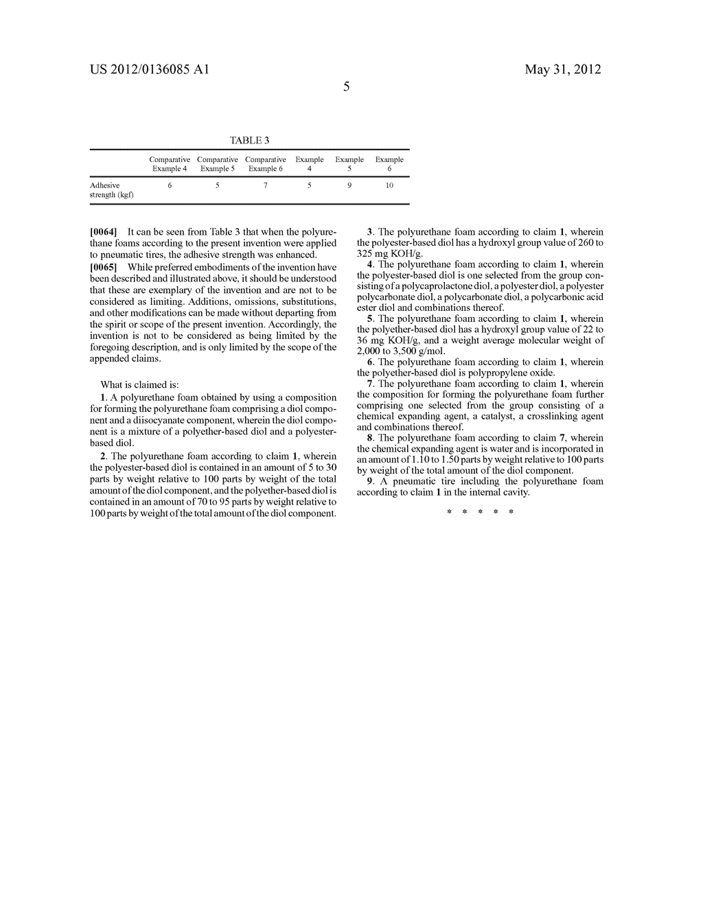 POLYURETHANE FOAM AND PNEUMATIC TIRE - diagram, schematic, and image 07