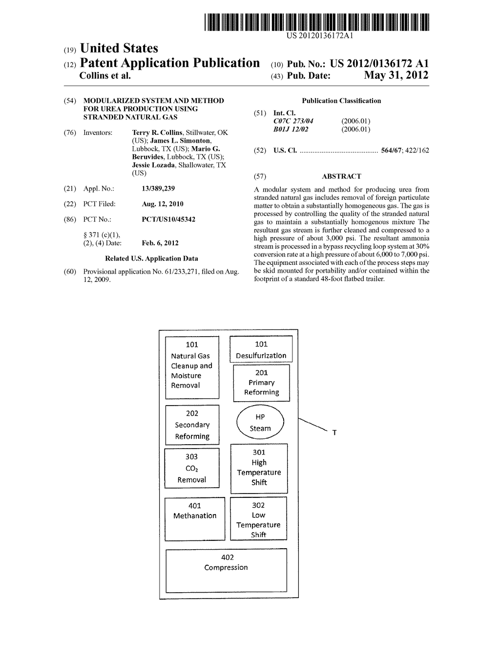 Modularized System and Method for Urea Production Using Stranded Natural     Gas - diagram, schematic, and image 01