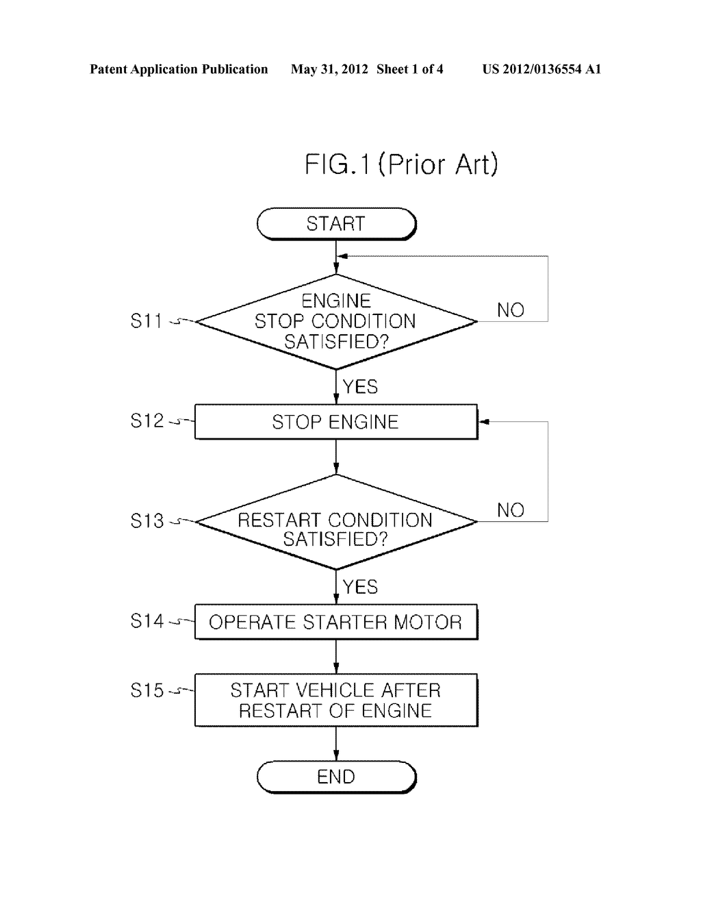 CONTROL METHOD OF RESTARTING ENGINE IN AN AT ISG AUTOMOBILE - diagram, schematic, and image 02