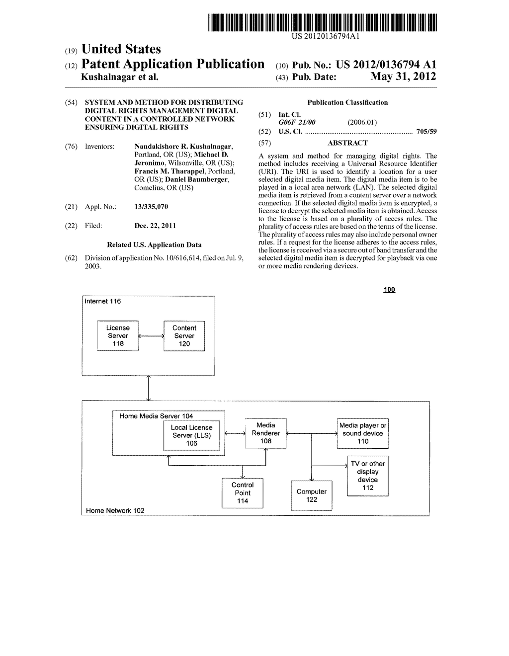 SYSTEM AND METHOD FOR DISTRIBUTING DIGITAL RIGHTS MANAGEMENT DIGITAL     CONTENT IN A CONTROLLED NETWORK ENSURING DIGITAL RIGHTS - diagram, schematic, and image 01