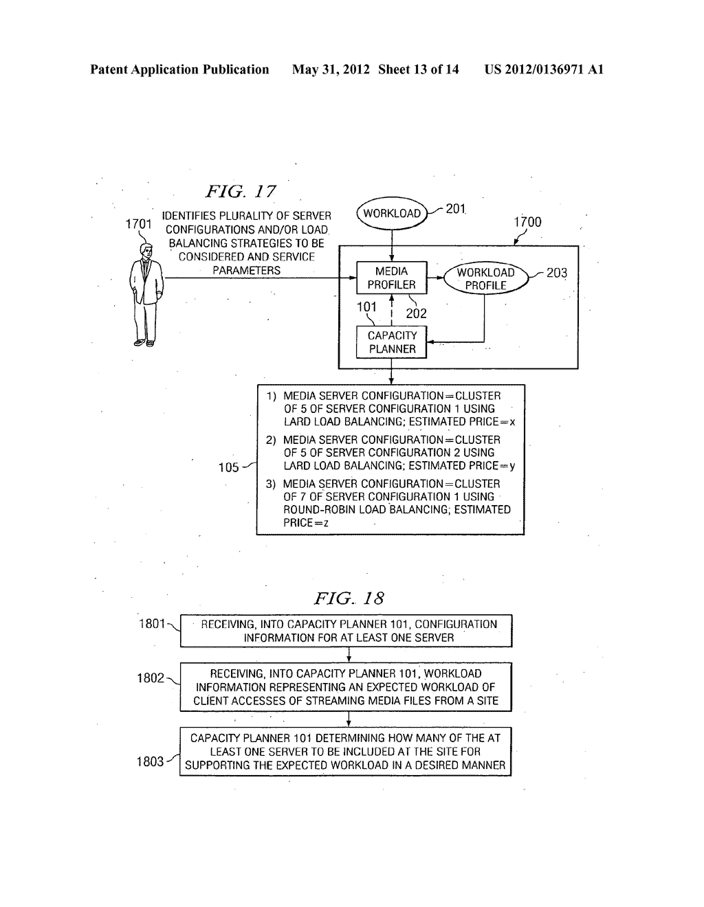 SYSTEM AND METHOD FOR DETERMINING HOW MANY SERVERS OF AT LEAST ONE SERVER     CONFIGURATION TO BE INCLUDED AT A SERVICE PROVIDER'S SITE FOR SUPPORTING     AN EXPECTED WORKLOAD - diagram, schematic, and image 14