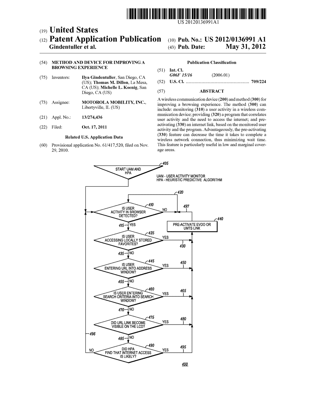 METHOD AND DEVICE FOR IMPROVING A BROWSING EXPERIENCE - diagram, schematic, and image 01